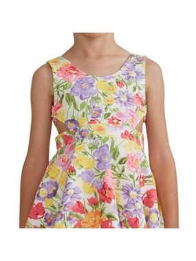 Size 10 Girls Abel & Lula Colorful Floral Kids Formal Dress